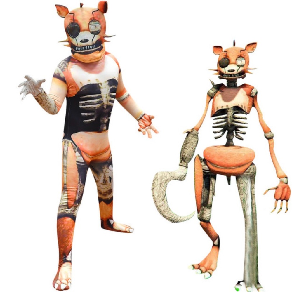 FNAF Five Nights at Freddy’s Foxy the Pirate Costume Jumpsuit w Hooded Mask NEW